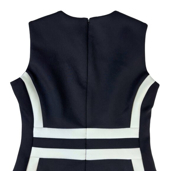 Calvin Klein Women's Black & White Color Block Scuba Sheath Dress Size 4 - Picture 6 of 12